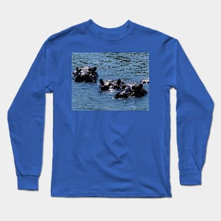 Hippos, Chobe River, Chobe National Park, Botswana Long Sleeve T-Shirt